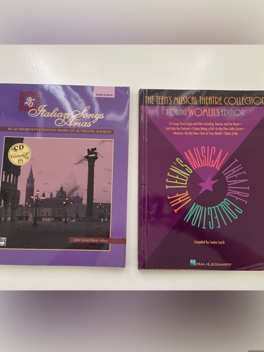 Teen musical theater and italian arias book for voice lessons